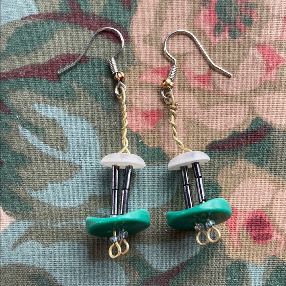 Cute homemade button earrings